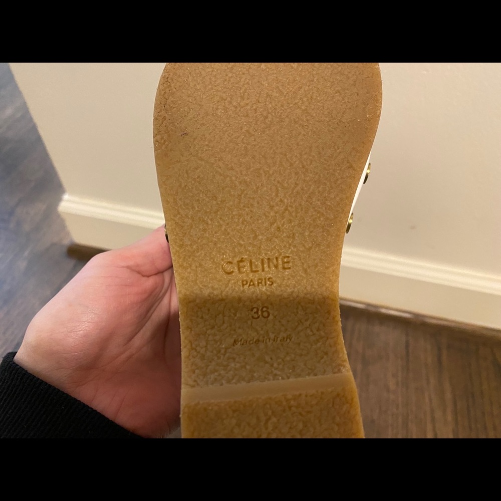 Celine White Leather Platform Sandals - Picture 10 of 10
